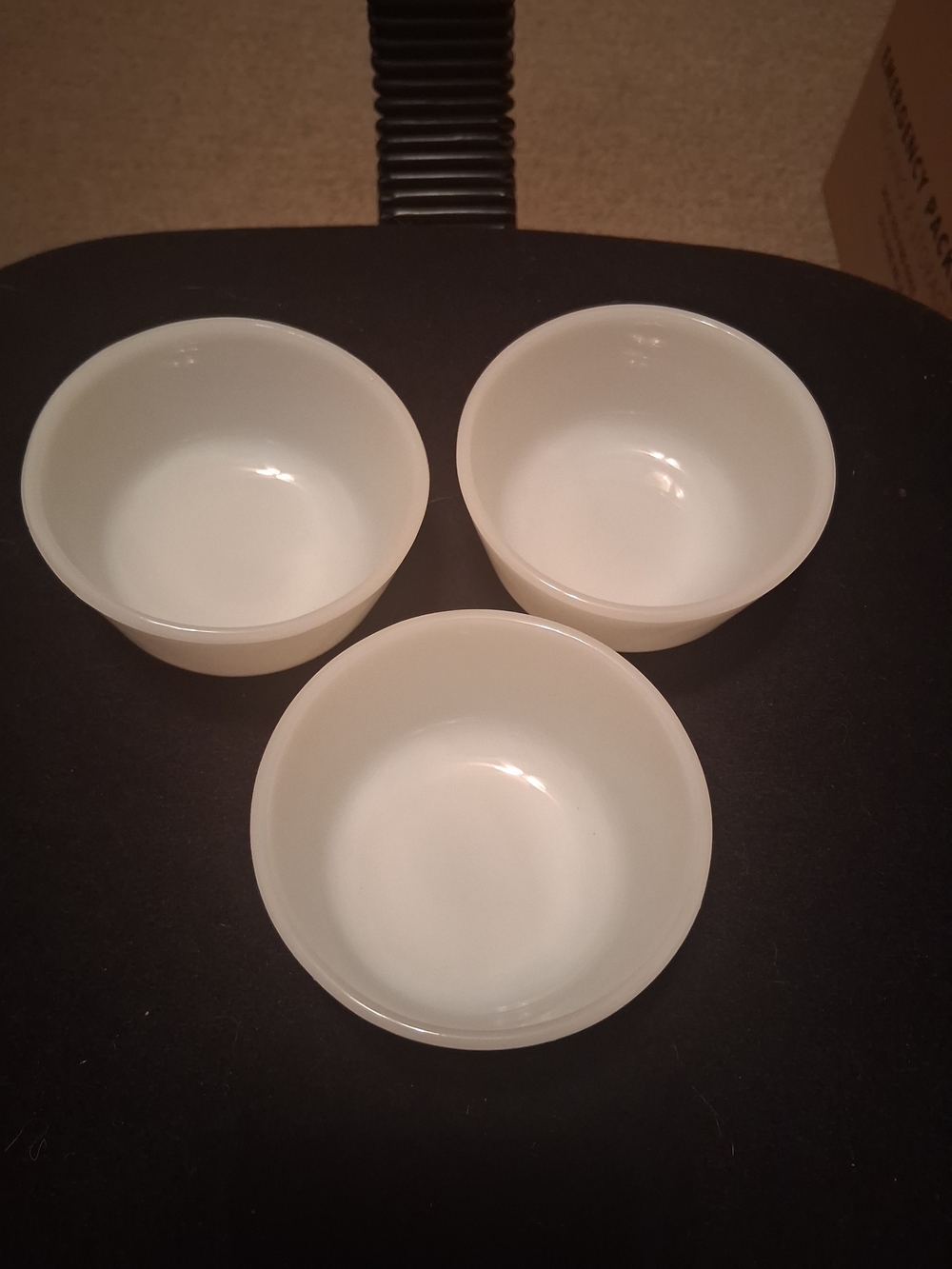 White Glass Prep Bowls - Set of 3
